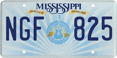 MS license plate NGF825