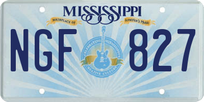 MS license plate NGF827