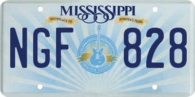 MS license plate NGF828