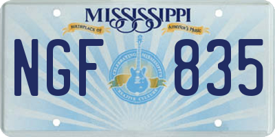 MS license plate NGF835