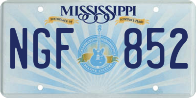 MS license plate NGF852