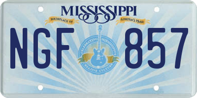 MS license plate NGF857