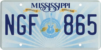MS license plate NGF865