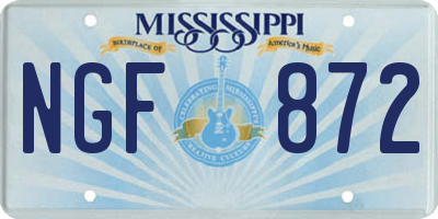 MS license plate NGF872