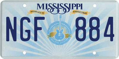 MS license plate NGF884
