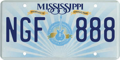 MS license plate NGF888