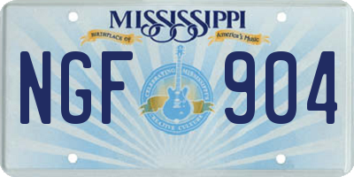 MS license plate NGF904