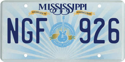 MS license plate NGF926