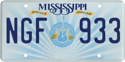 MS license plate NGF933