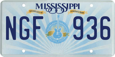 MS license plate NGF936