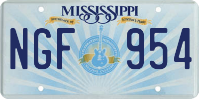 MS license plate NGF954