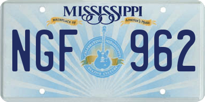 MS license plate NGF962