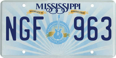 MS license plate NGF963