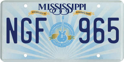 MS license plate NGF965
