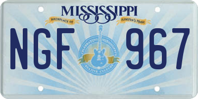 MS license plate NGF967