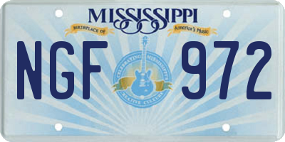 MS license plate NGF972
