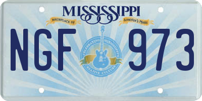 MS license plate NGF973