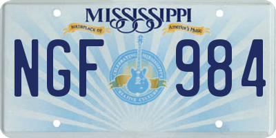 MS license plate NGF984