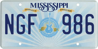 MS license plate NGF986