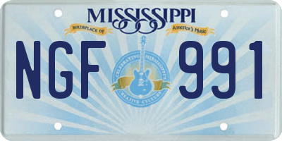 MS license plate NGF991