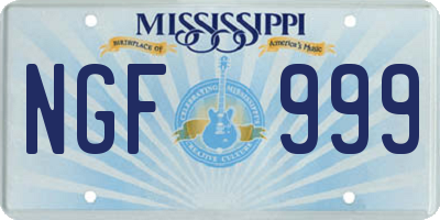 MS license plate NGF999