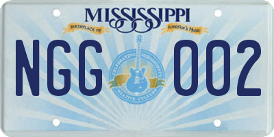 MS license plate NGG002