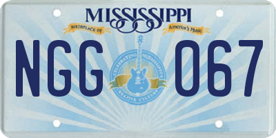 MS license plate NGG067