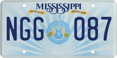 MS license plate NGG087