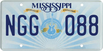 MS license plate NGG088
