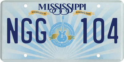 MS license plate NGG104