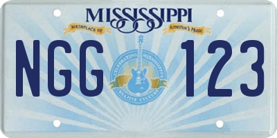 MS license plate NGG123