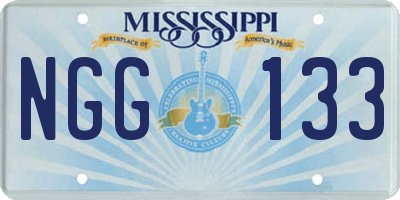 MS license plate NGG133