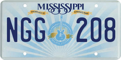 MS license plate NGG208