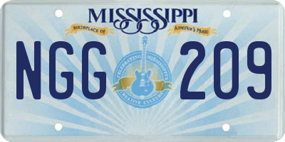 MS license plate NGG209