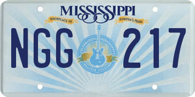 MS license plate NGG217