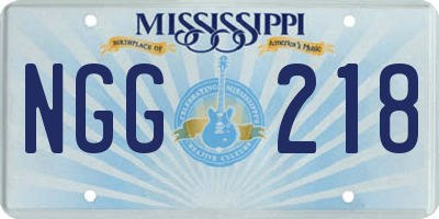 MS license plate NGG218