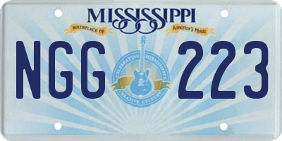 MS license plate NGG223