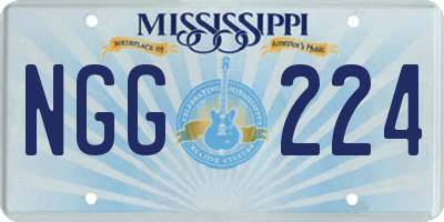 MS license plate NGG224