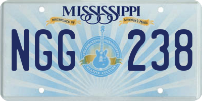 MS license plate NGG238