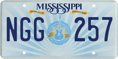 MS license plate NGG257