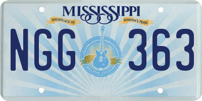MS license plate NGG363