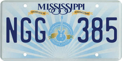 MS license plate NGG385