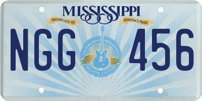 MS license plate NGG456