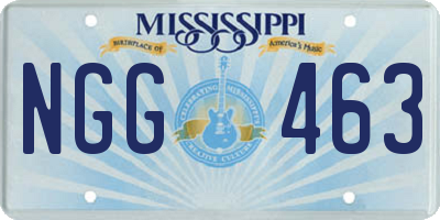 MS license plate NGG463