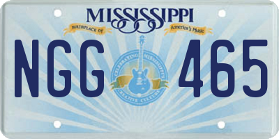 MS license plate NGG465