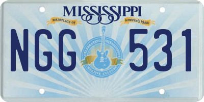 MS license plate NGG531