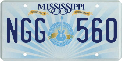 MS license plate NGG560