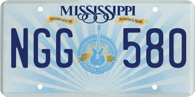 MS license plate NGG580