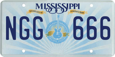 MS license plate NGG666