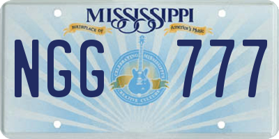 MS license plate NGG777